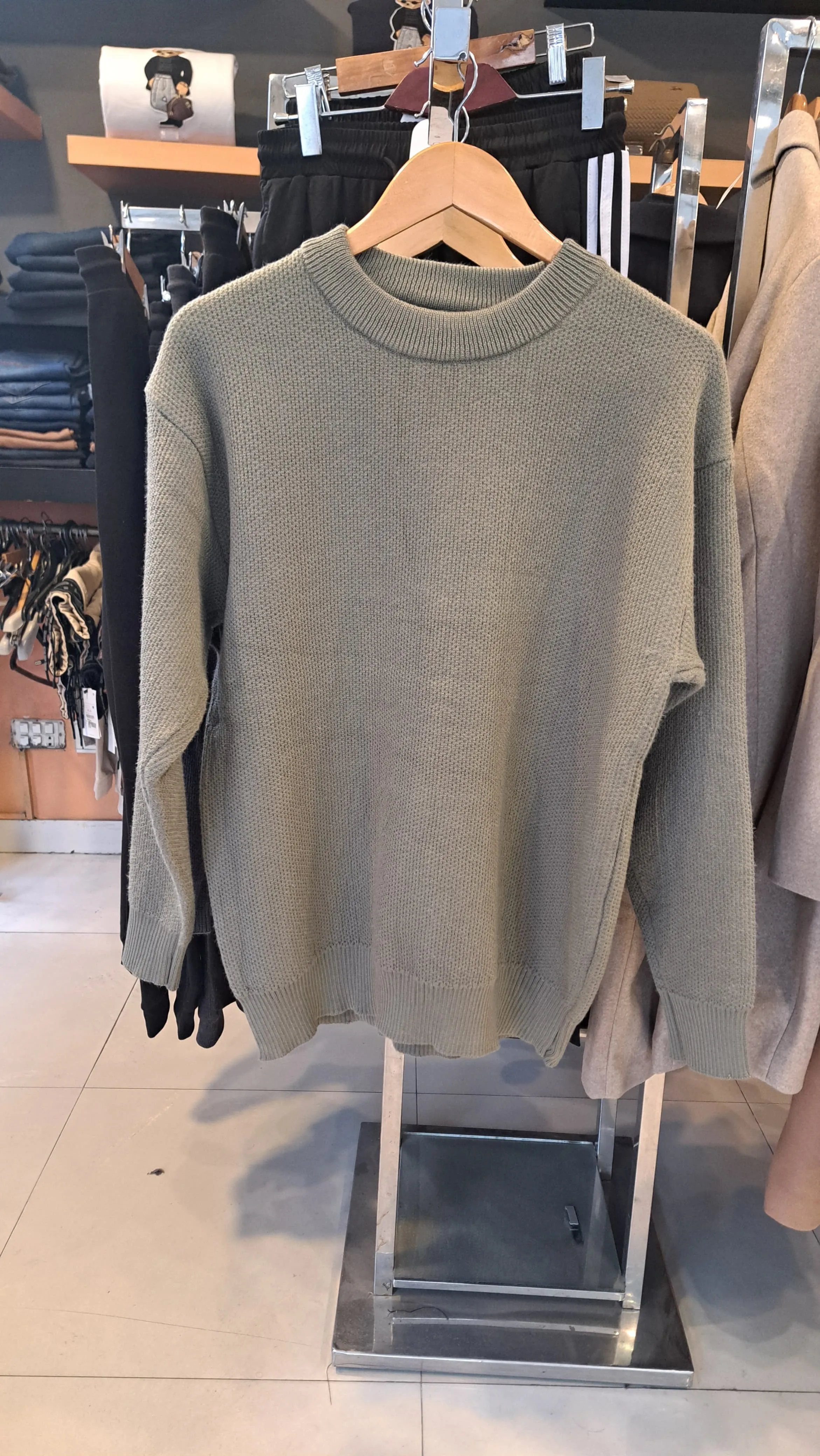 TEXTURED WEAVE SWEATER (Green)