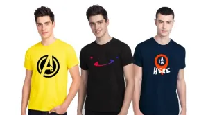 Trendy Stylish Polycotton Round Neck Tee for Men || Combo of 3 ||