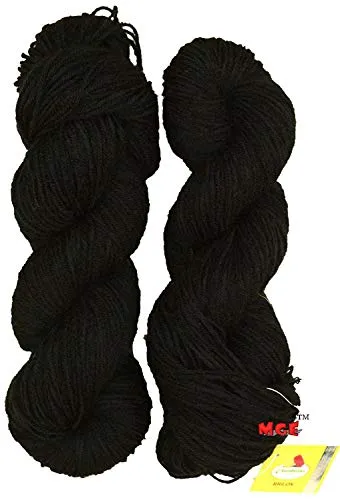 Vardhman Brilon Black 200 gm Woolen Crochet Yarn Thread. Best Used with Knitting Needles, Crochet Needles. Vardhman Wool Yarn for Knitting. Best Woolen Thread.