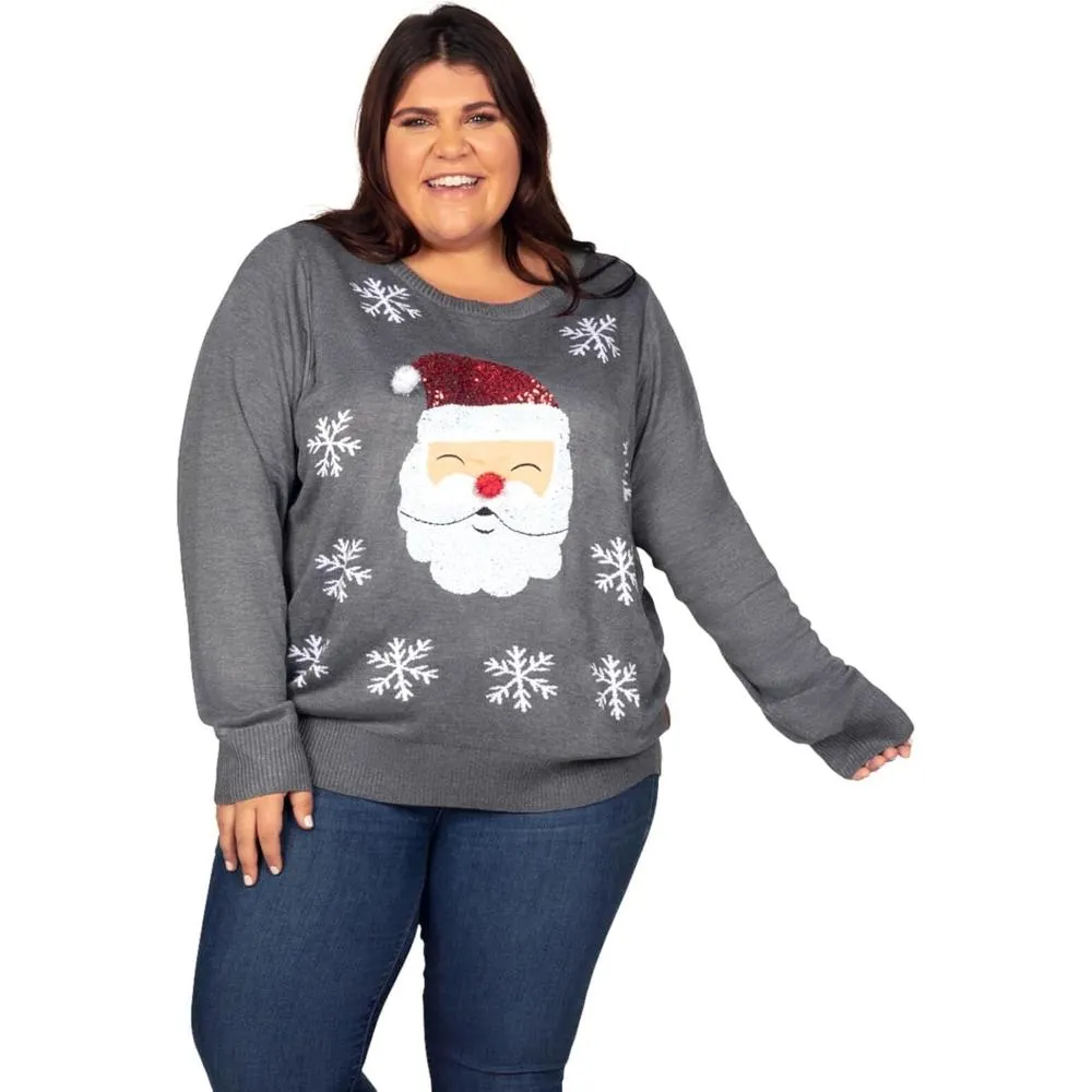 Winter Holiday Sweater With Decorative Accents