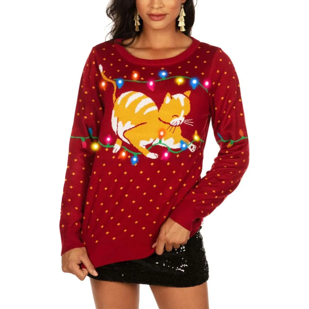 Winter Holiday Sweater With Decorative Accents