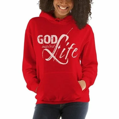 Womens Hoodie - Pullover Sweatshirt - God Inspired Life / Pink