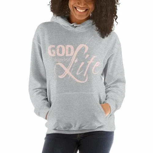 Womens Hoodie - Pullover Sweatshirt - God Inspired Life / Pink