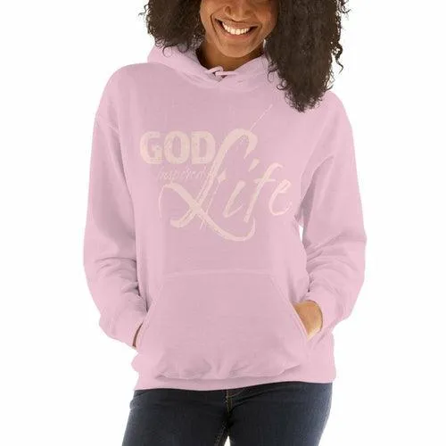 Womens Hoodie - Pullover Sweatshirt - God Inspired Life / Pink