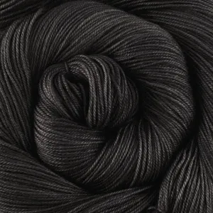 Yakity Yak Fingering Weight Yarn - Charcoal Semi Solid