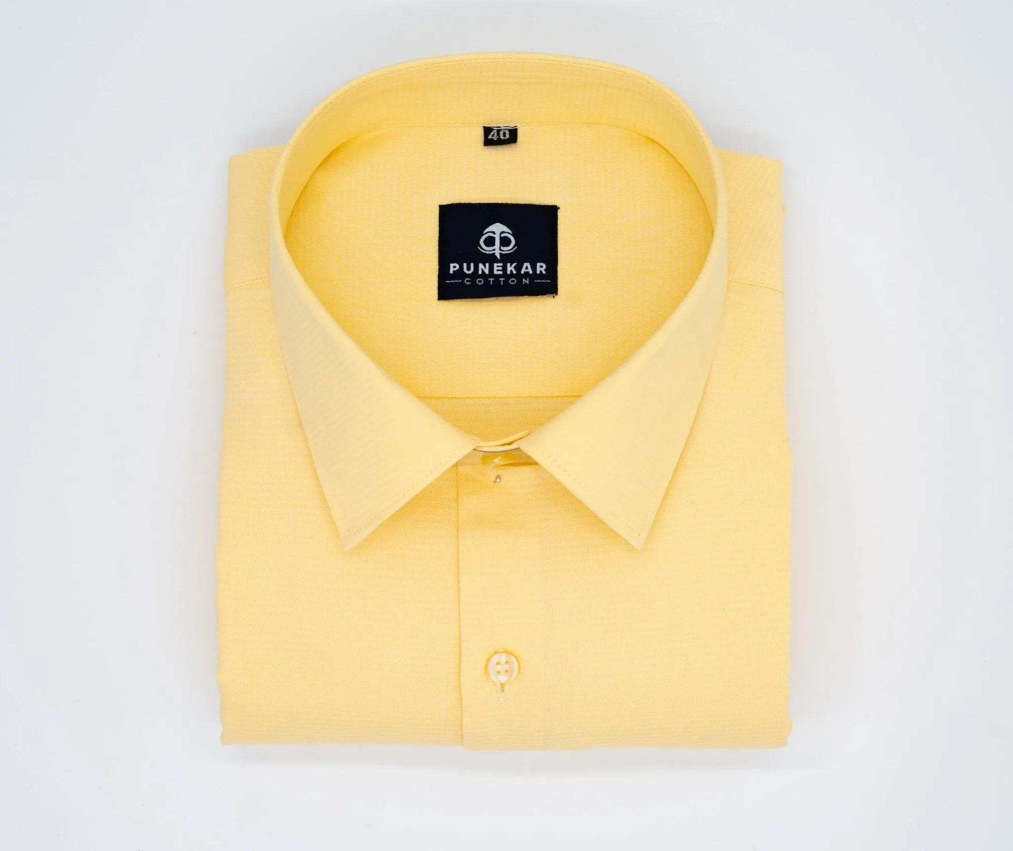 Yellow Color Twitter Lining Blende Cotton Shirts For Men