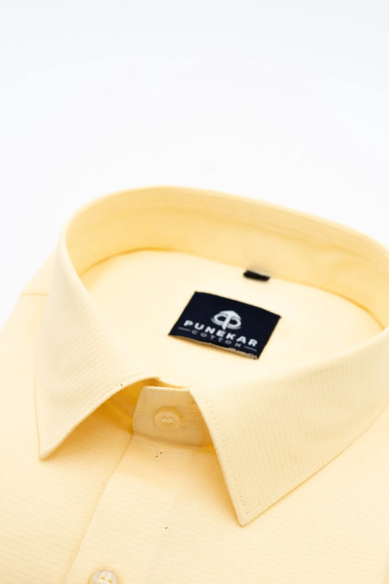 Yellow Color Twitter Lining Blende Cotton Shirts For Men